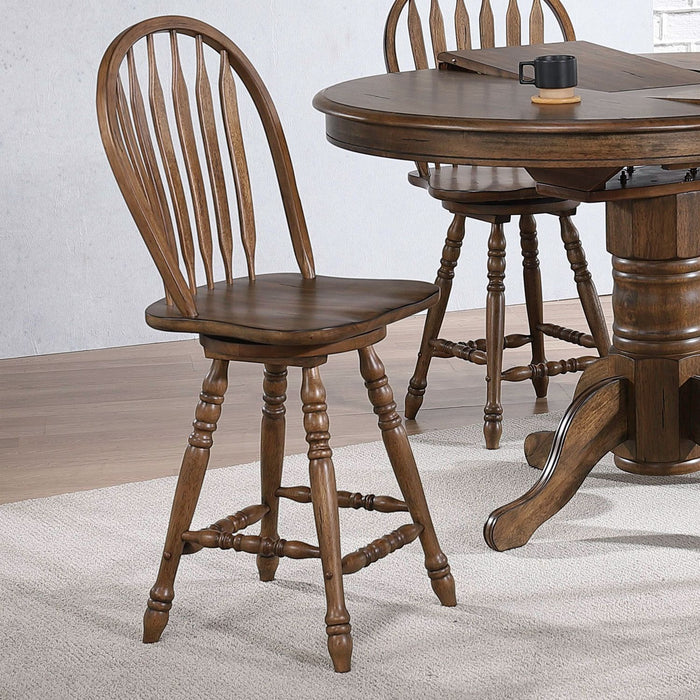 Carolina Crossing - Windsor Swivel Counter Chair - Brown