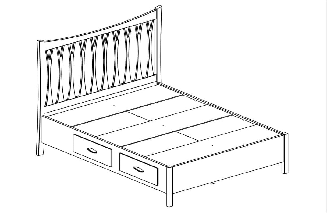 Colchester Walnut Wishbone Bed Low Footboard by 802 Furniture
