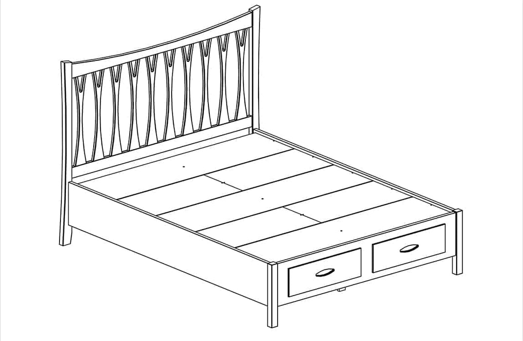 Colchester Walnut Wishbone Bed Low Footboard by 802 Furniture