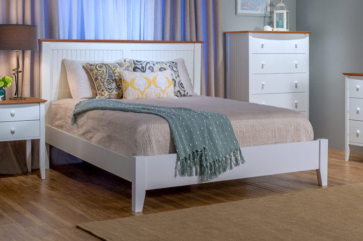 Mallets Bay Coastal Panel Bed with Low Footboard by 802 Furniture