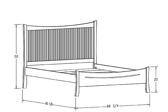 Colchester Spindle Bed with Low Footboard by 802 Furniture