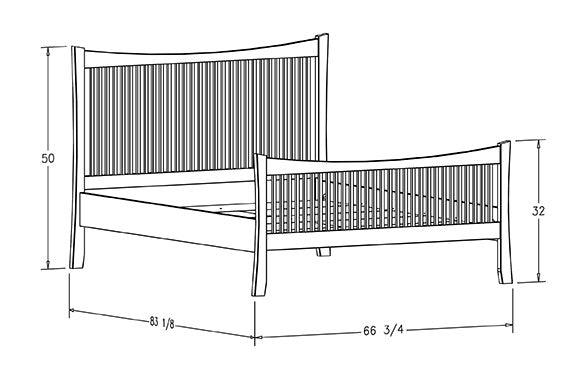 Colchester Spindle Bed with High Footboard by 802 Furniture