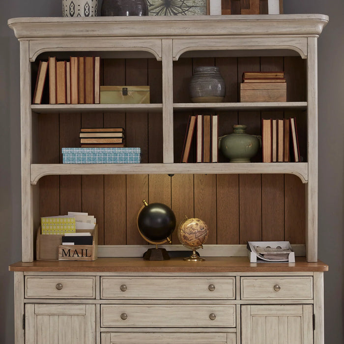 Farmhouse Reimagined - Credenza Hutch - White