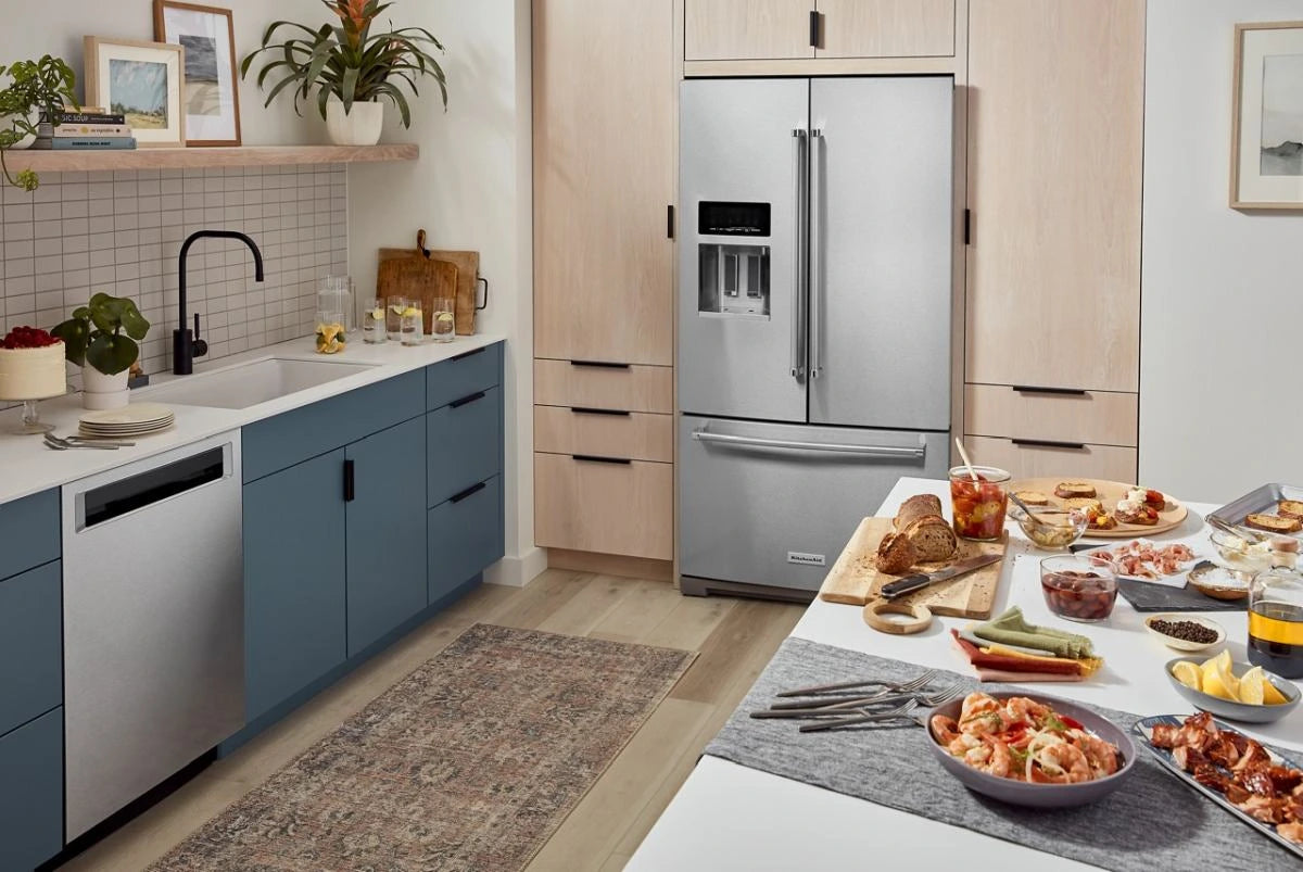 Kitchen scene with food on island