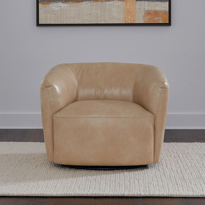 Donovan - Upholstered Swivel Accent Chair - Tan