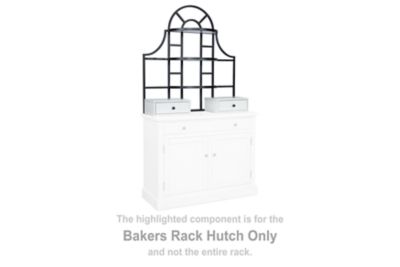 Greddinton - White / Black - Bakers Rack Hutch