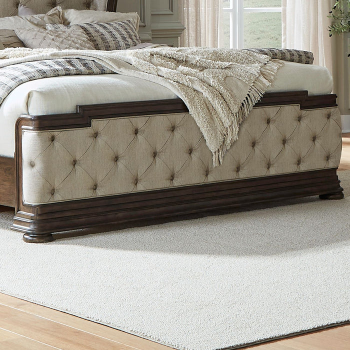 Provence Park - Queen Upholstered Shelter Footboard - Brown