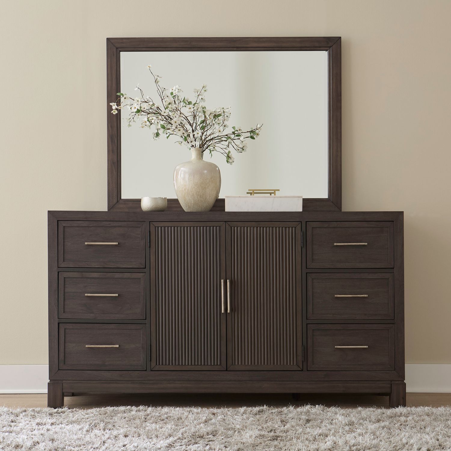 dark brown dresser with mirror Signature Design by Ashley Alisdair Reddish Brown Dresser and Mirror