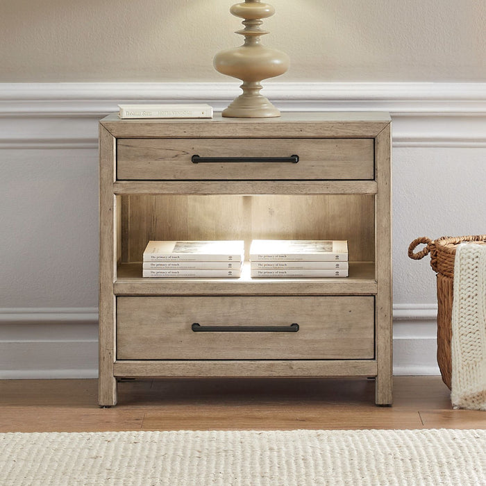 Proximity Place - Bedside Chest With Charging Station - Brown