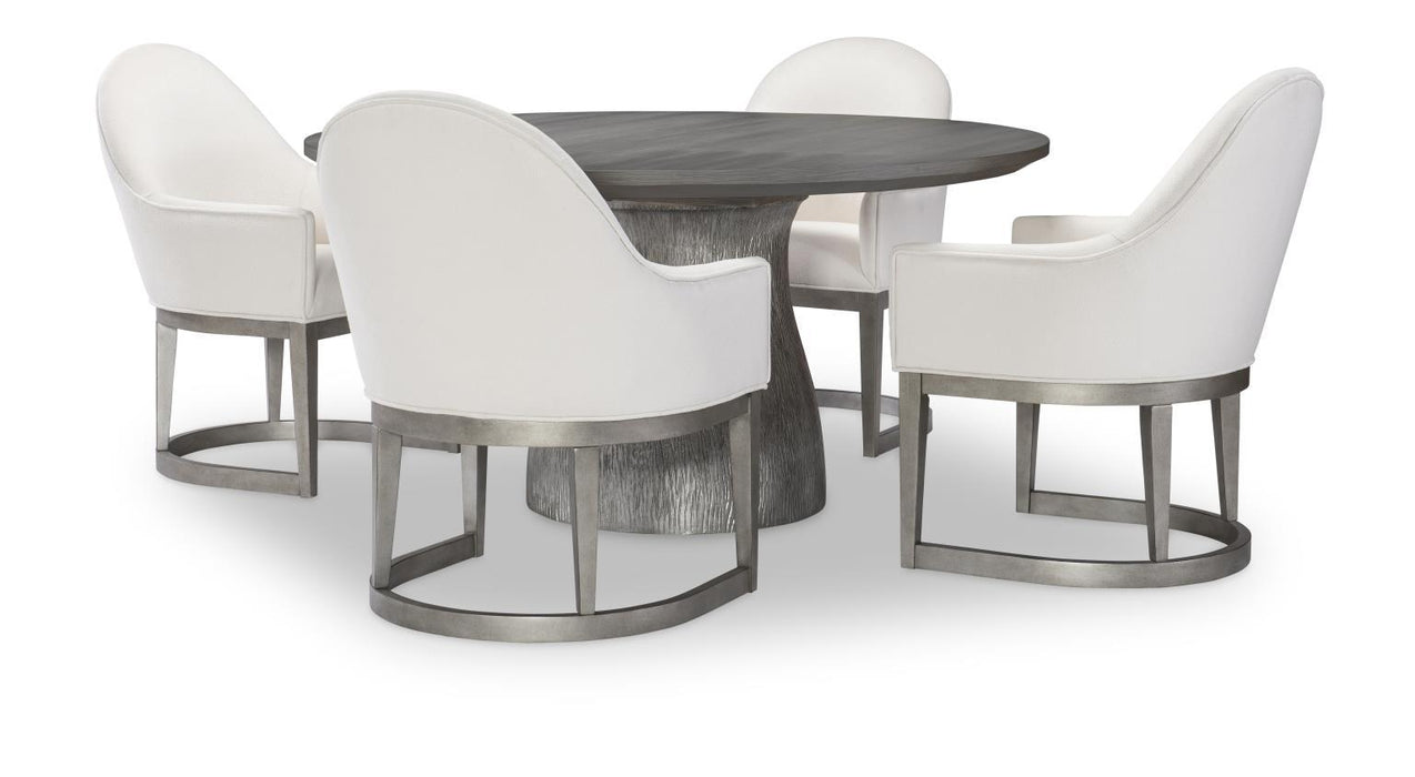 Terra Luna - Upholstered Host Chair (Set of 2) - White Cloud & Nightfall