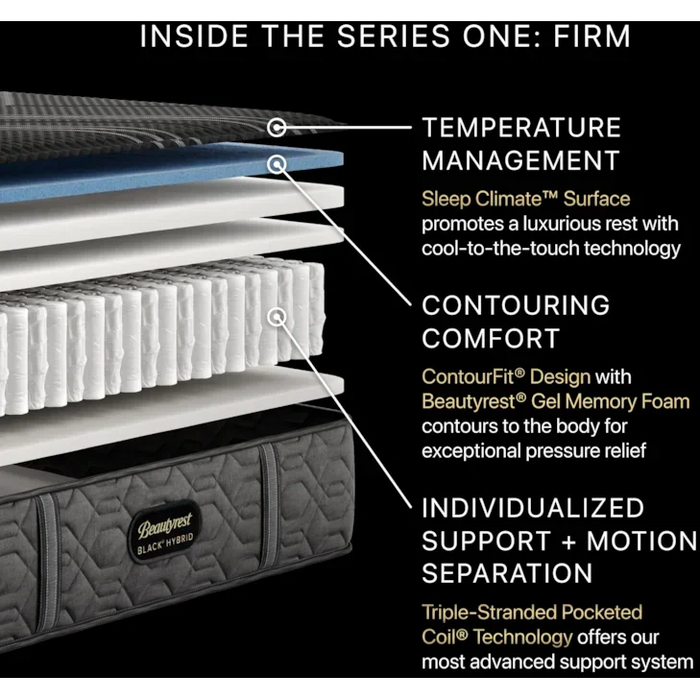 Black Series One 12.5" Hybrid Firm Mattress by Beautyrest
