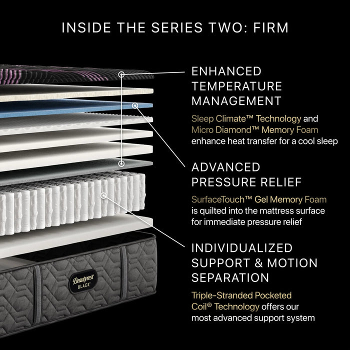 Black Series Two 14.25" Firm Mattress by Beautyrest