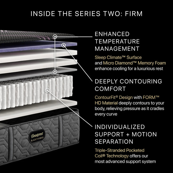 Black Series Two 13.5" Hybrid Firm Mattress by Beautyrest