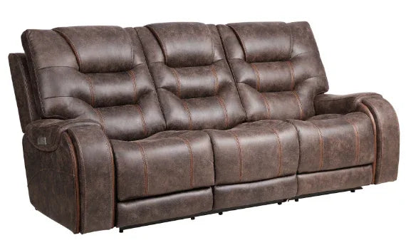 Canyon Walnut Power Headrest Reclining Sofa by Warehouse M