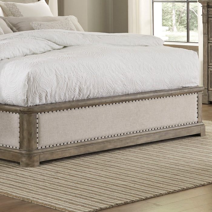 Town & Country - Queen Upholstered Panel Footboard - Medium Brown