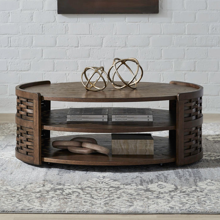 Warren Park - Oval Cocktail Table - Brown