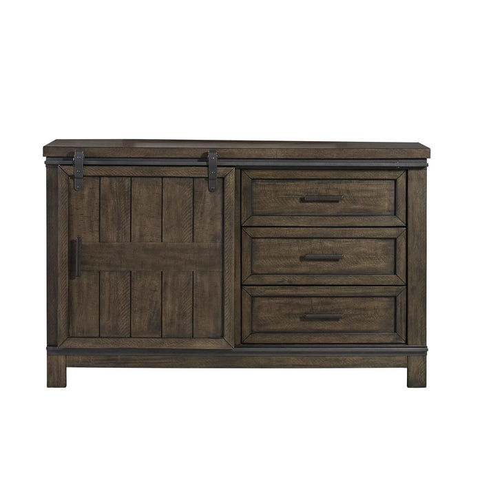 Thornwood Hills - Barn Door Dresser - Dark Brown