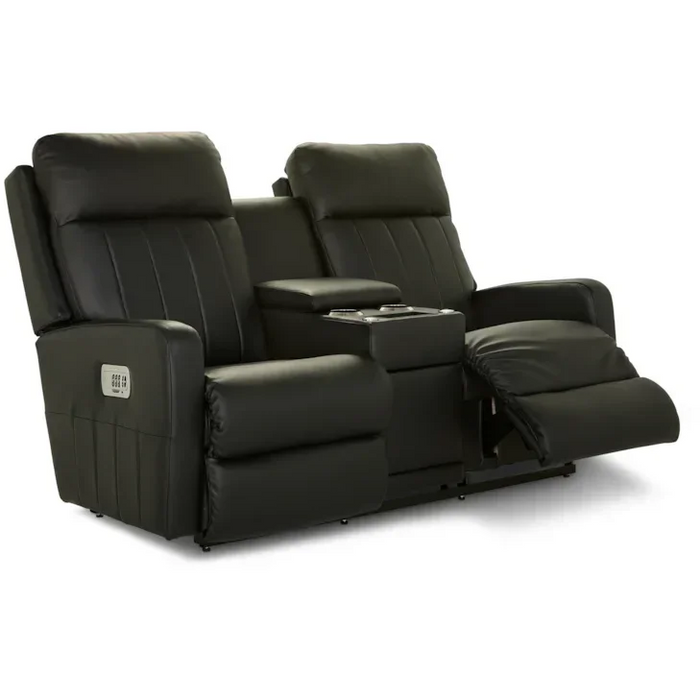 Finley Contemporary Reclining Wall Loveseat with Console by La-Z-Boy