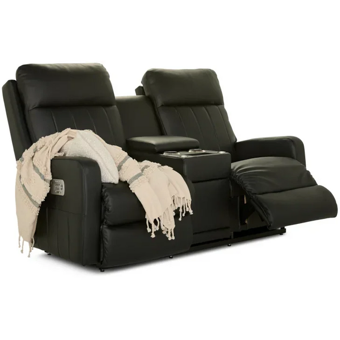 Finley Contemporary Reclining Wall Loveseat with Console by La-Z-Boy