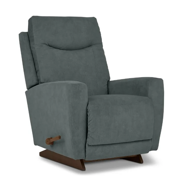 Kodie Casual Upholstered Manual Rocking Recliner with Exposed Wood Leg by La-Z-Boy