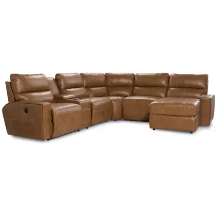 Maddox Casual Manual Reclining Sectional Sofa with Storage Console by La-Z-Boy