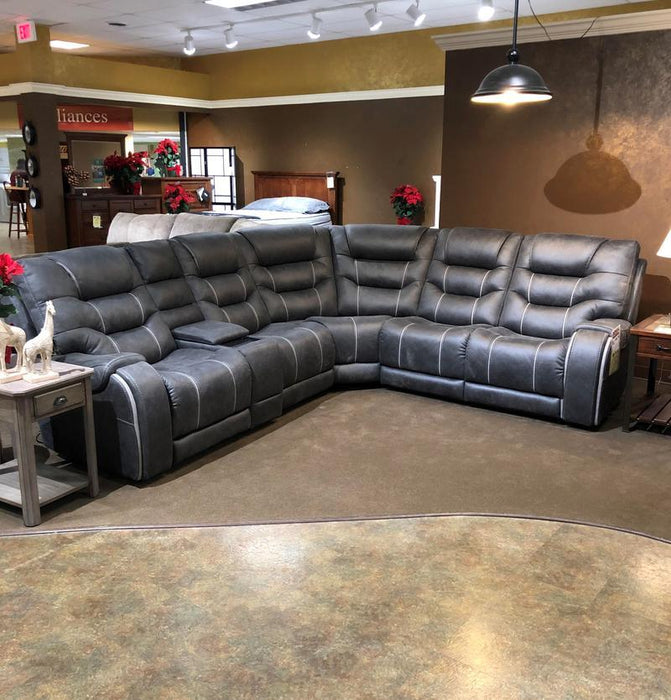 6-Piece Power Reclining Sectional with Storage Console, Arm Cup Holders by Warehouse M