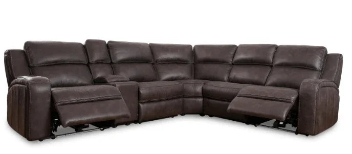 6-Piece Power Reclining Sectional w/Lighted lift Console & Power Headrest by Warehouse M
