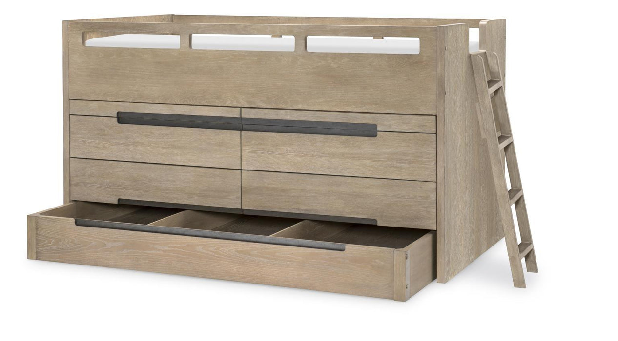 District - Complete Captains Bed - Weathered Oak