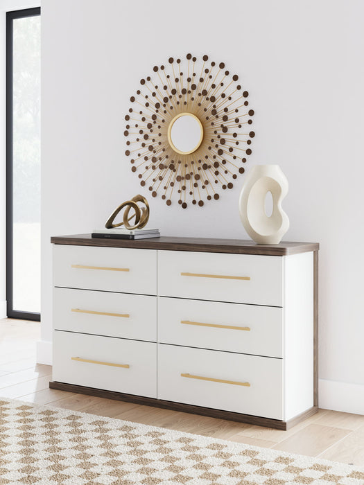 Kendanport - Brown / White - Six Drawer Dresser