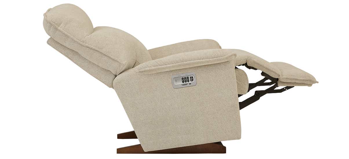 La-Z-Boy Jay 10U706 power rocking recliner with headrest, reclined dimensions