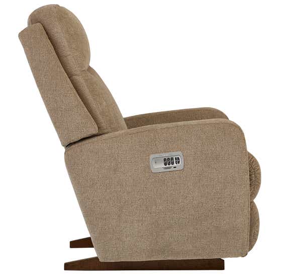 La-Z-Boy Finley 10U747 power rocking recliner with headrest, side dimensions diagram