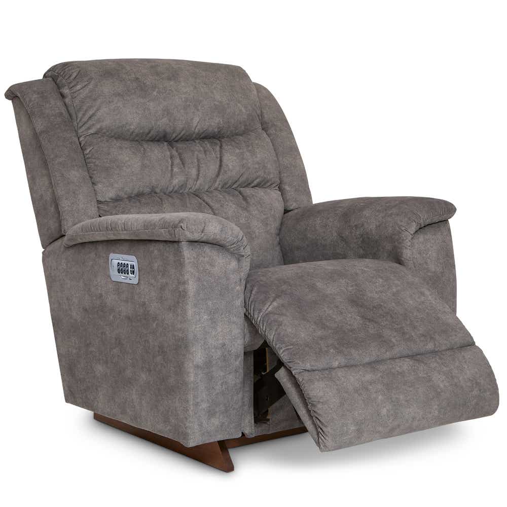 Redwood Power Rocking Recliner w/ Headrest Lumbar — Charcoal — i-Outlier D160454 view 4