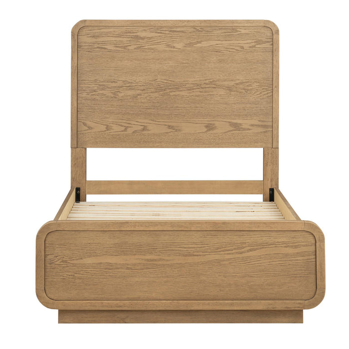 Margot - Twin Panel Footboard With Slats - Desert Oak And Cloud White
