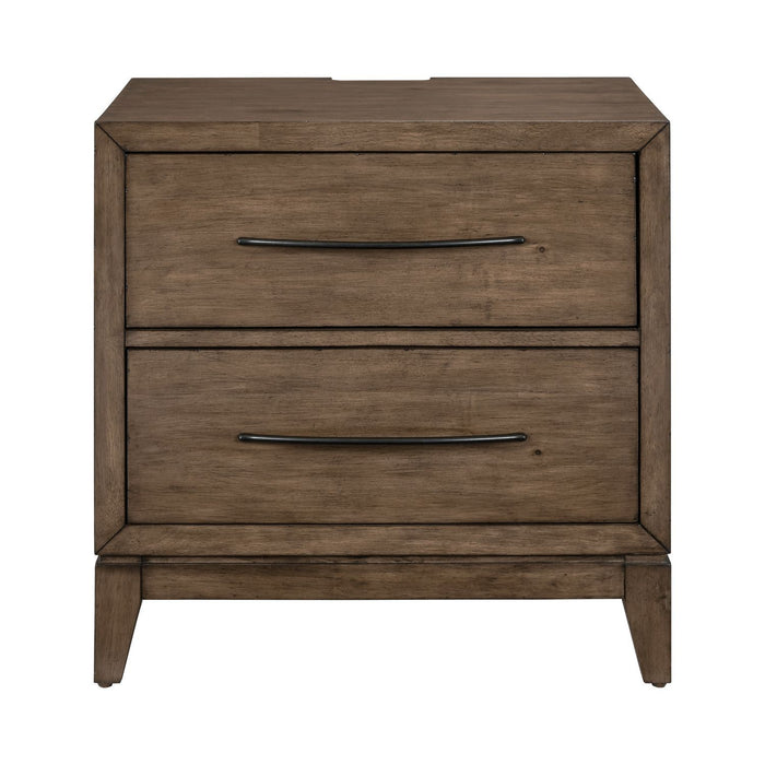 Shaker Lakes - Nightstand With Charging Station - Harvest Brown