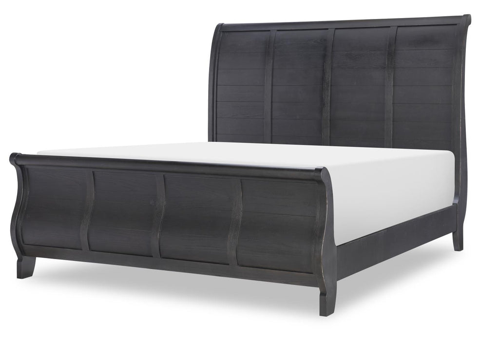 Vintage Market - Queen Sleigh Headboard - Kettle Black
