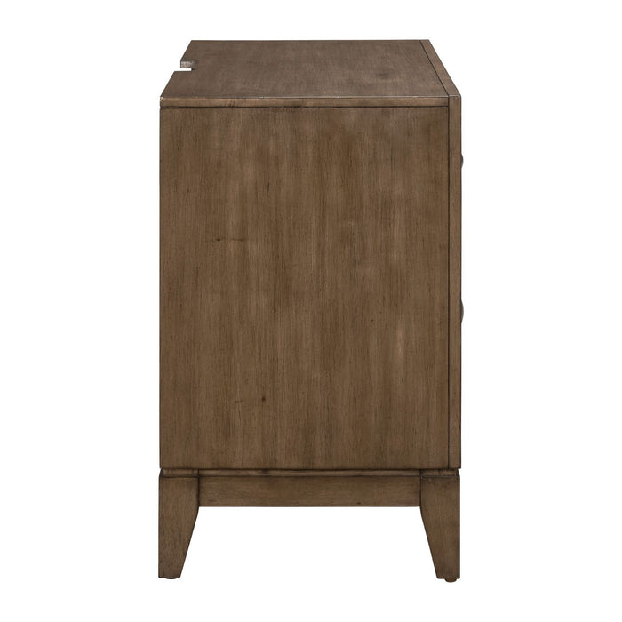 Shaker Lakes - Nightstand With Charging Station - Harvest Brown