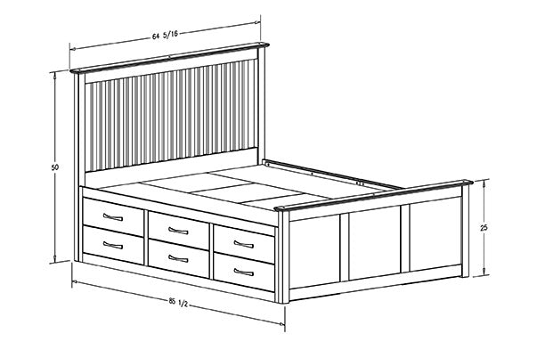 Winooski Captain's Slat Bed by 802 Furniture