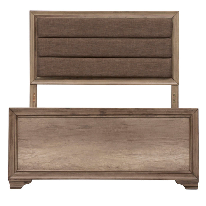 Sun Valley - Queen Upholstered Panel Headboard & Footboard - Light Brown