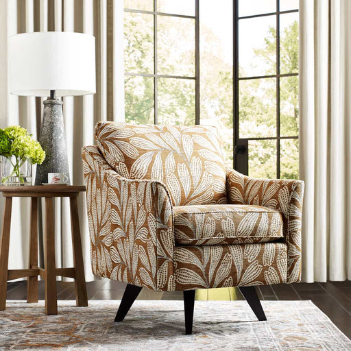 Reegan Swivel Chair with Wood Legs and Premier ComfortCore Cushion — Burgundy — Seamount B153808 view 2