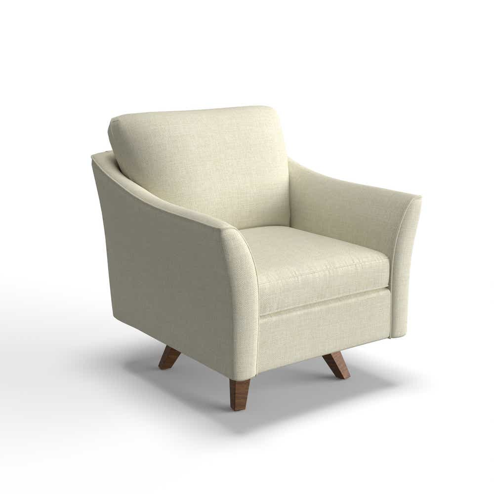 Reegan Swivel Chair with Wood Legs and Premier ComfortCore Cushion — Burgundy — Seamount B153808 product view