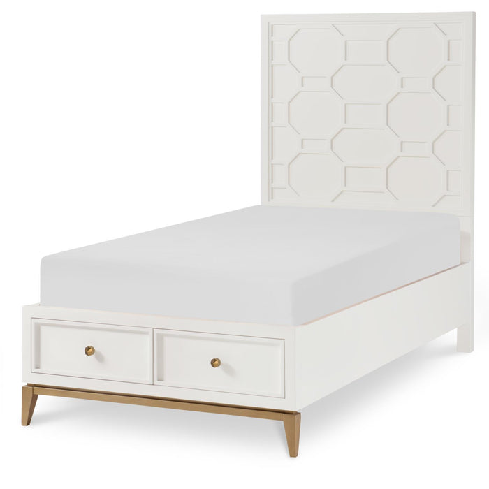 Chelsea by Rachael Ray - Twin Storage Footboard With Slat Roll - White