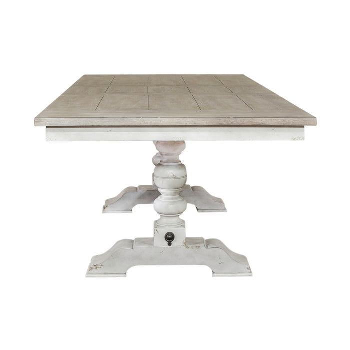 Whitney - Trestle Table - Antique Linen / Weathered Gray