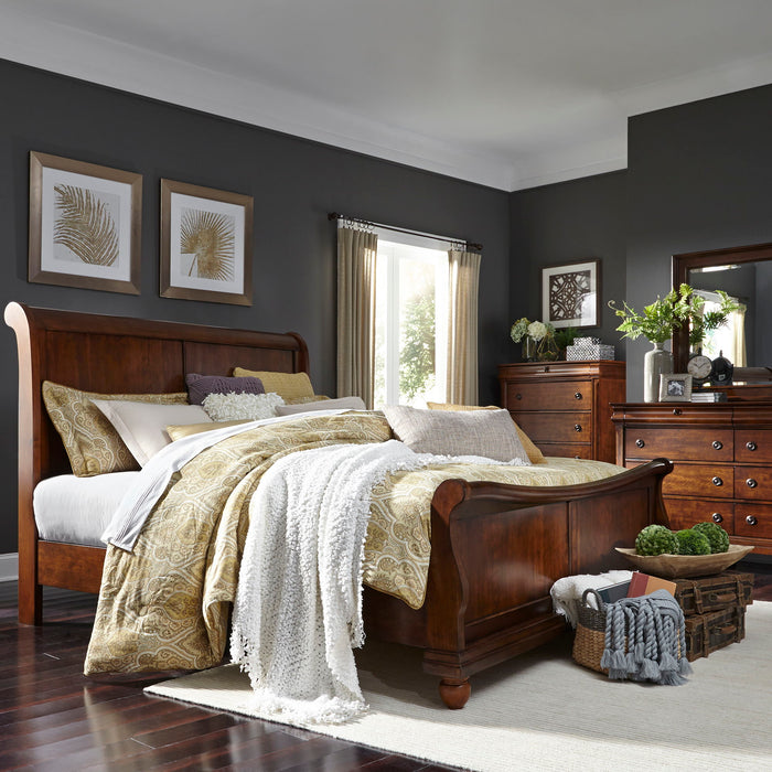 Rustic Traditions - Sleigh Bed, Dresser & Mirror