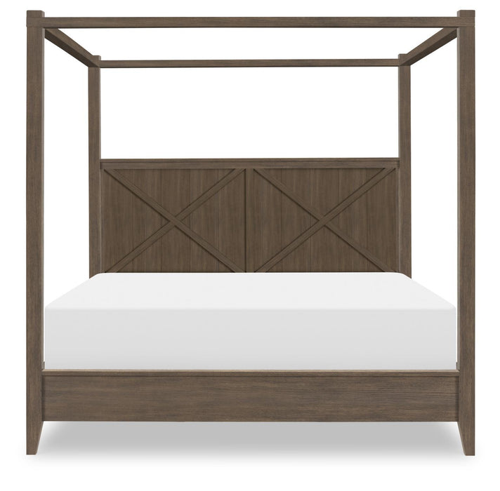 XXX's And OOO's - Canopy Headboard / Footboard / Slats Short Canopy Frame Queen - Cocoa