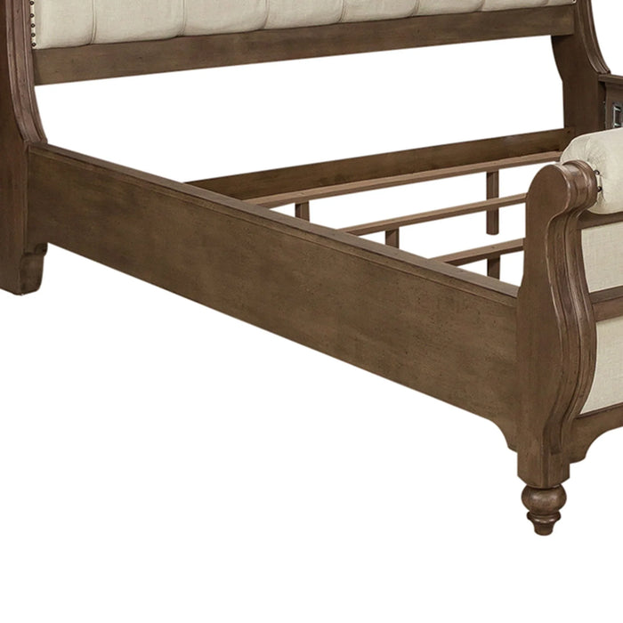 Americana Farmhouse - Sleigh Bed Rails - Light Brown