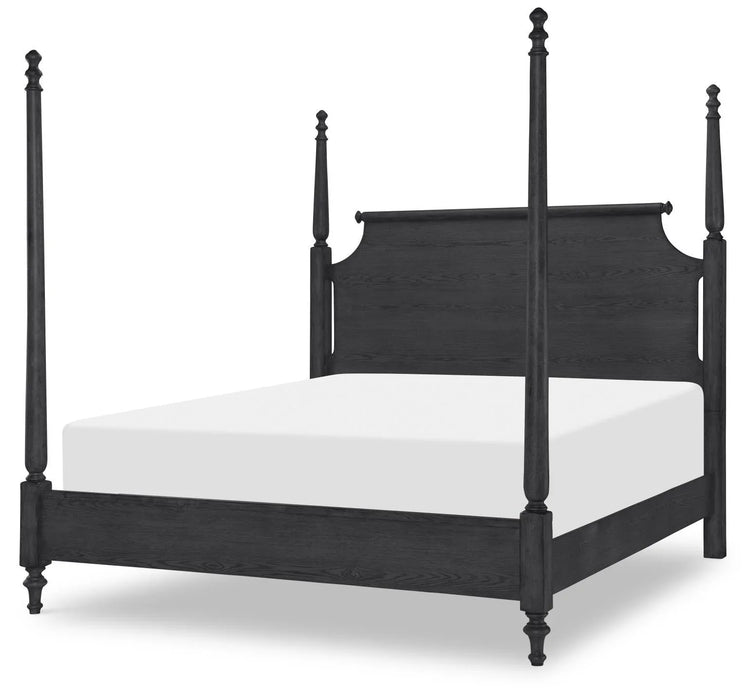 Vintage Market - High Low Poster Bed Siderails Queen / King - Kettle Black
