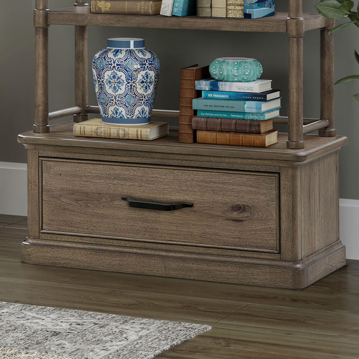 Hickory Grove - Open Bookcase Base - Heirloom Brown
