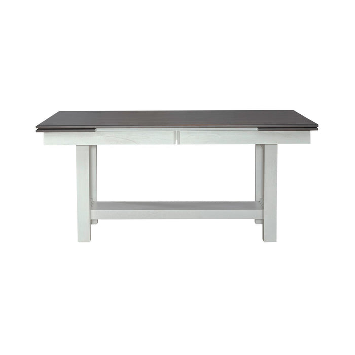 Brook Bay - Trestle Table Top - Textured White / Carbon Gray