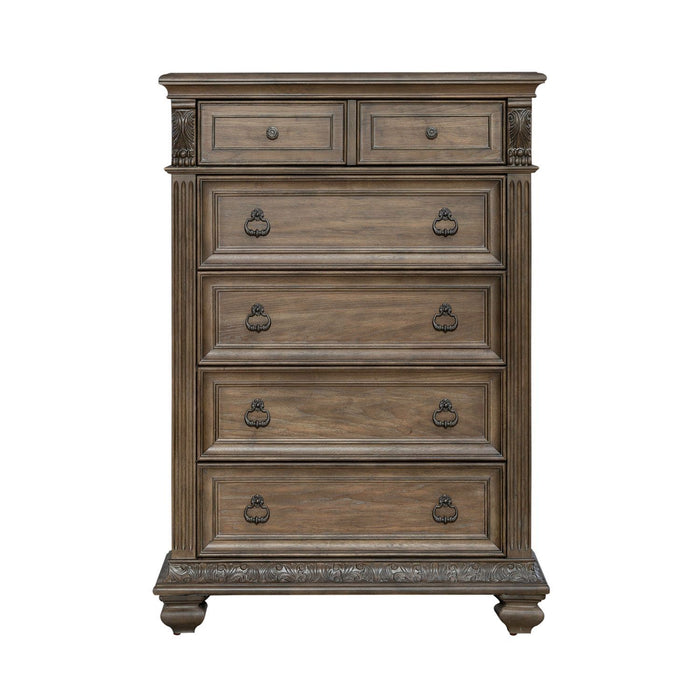 Carlisle Court - 5 Drawer Chest - Medium Brown