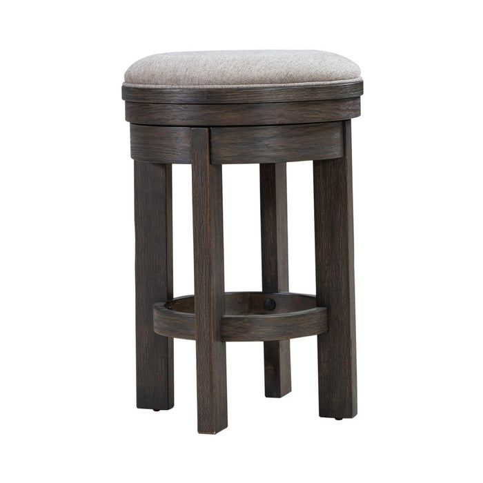 Lennox Hill - Upholstered Swivel Console Stool - Dark Brown